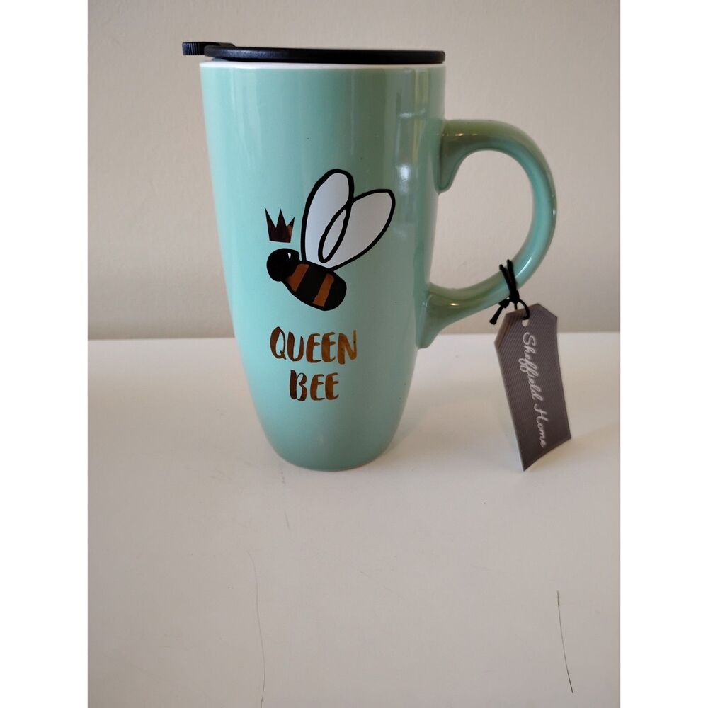 Sheffield Home Queen Bee Coffee Mug Tall Mint Green NWT